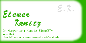elemer kanitz business card
